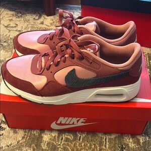 Nike Rose and Maroon Air Max Sneakers. Black couderoy check. Worn once